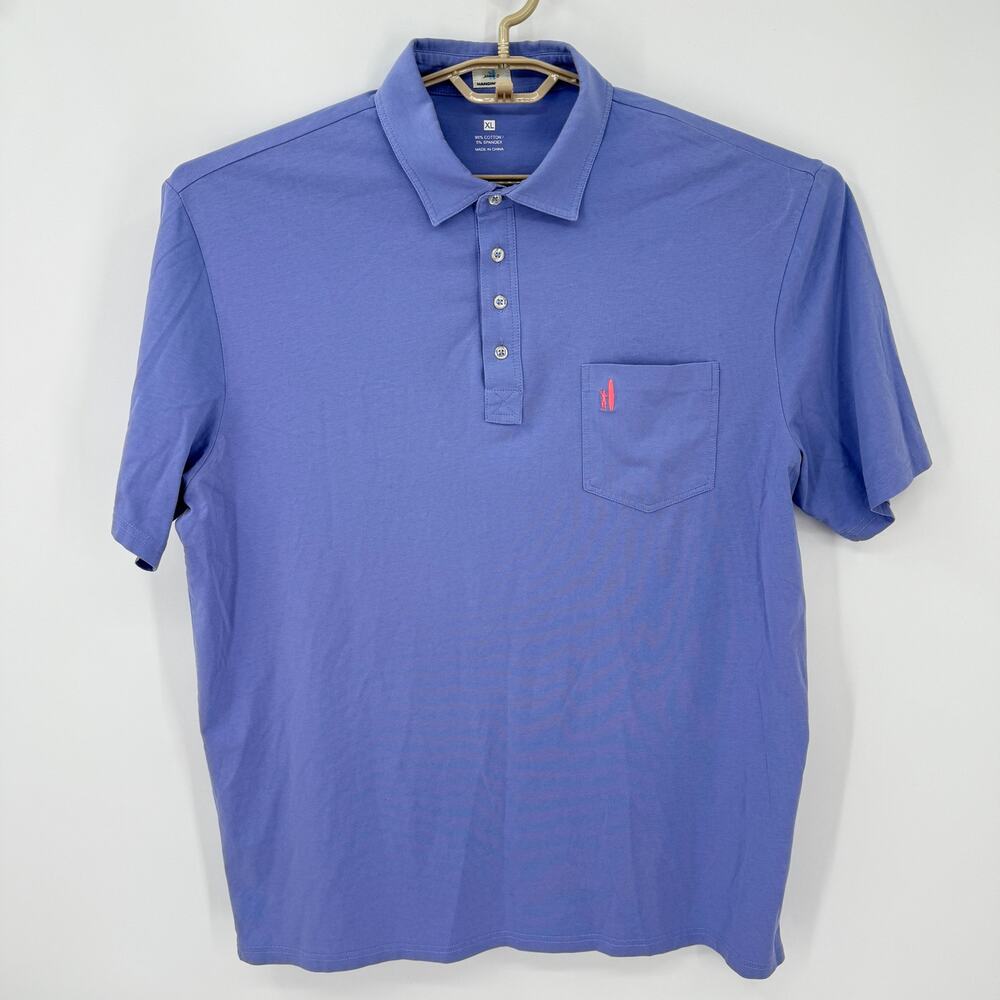 Johnnie-O Hangin Out Pocket Golf Polo Shirt  Periwinkle Cotton Size XL
